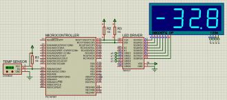 DS18B20 temperature sensor with TM1637 schematic