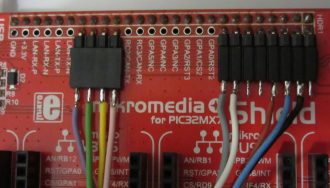 SPI and AN on mikromedia board (detail)
