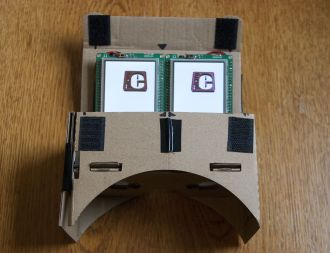 Two Mikromedia Displays in a Google Cardboard